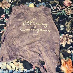 Purple Joshua 1:9 tank with crop tie